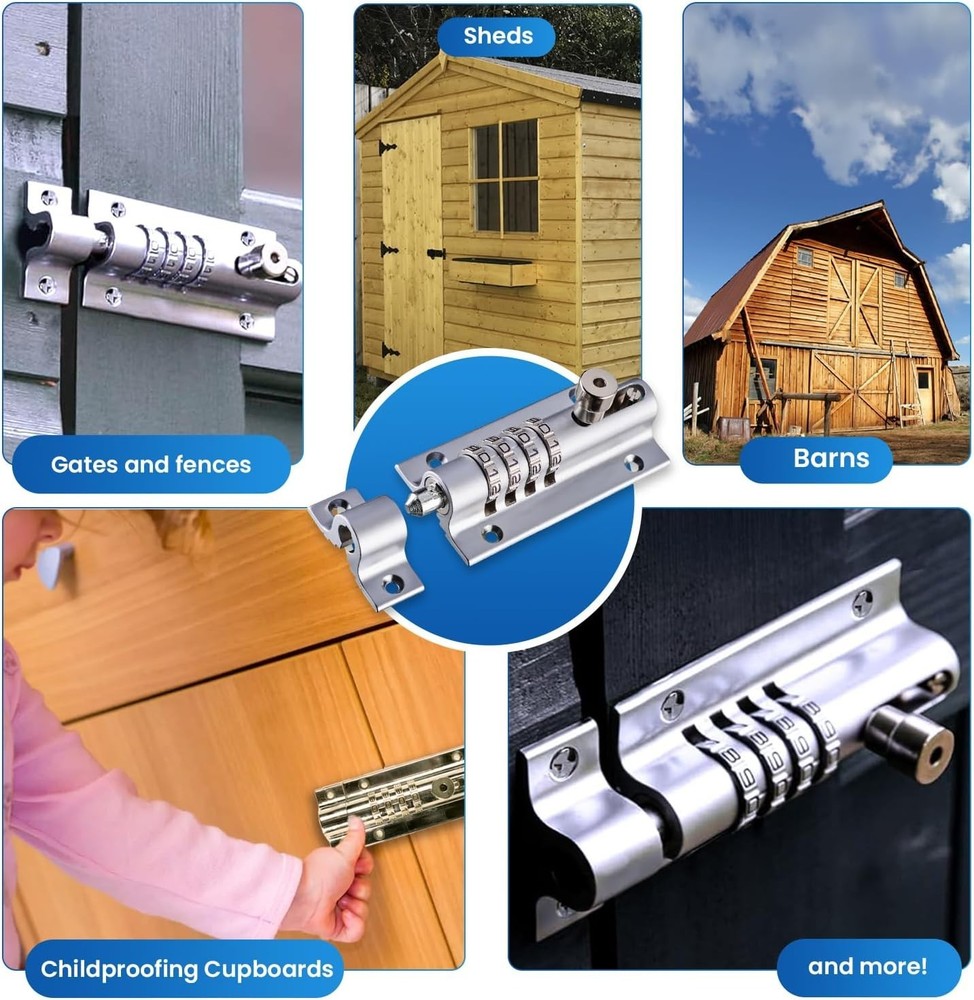 Chrome Finish Combination Latch - Childproofing Solution