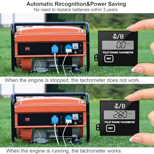 Digital Engine Tachometer for Small Engine Pulse Tach Gauge Single Key