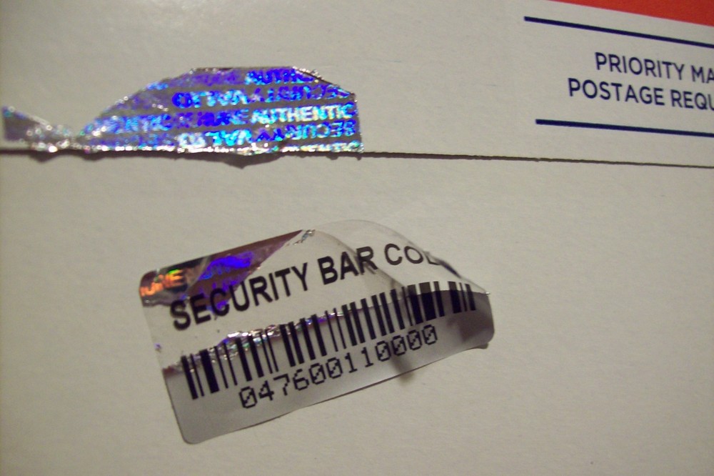 100 Security BARCODE Hologram Tamper Evident Label Stickers Seals full release
