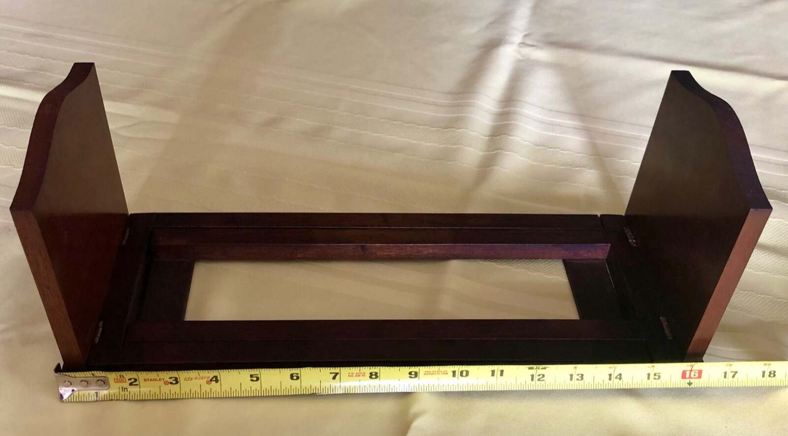 Antique English Regency Mahogany Book Slide Expandable Bookend Holder Library