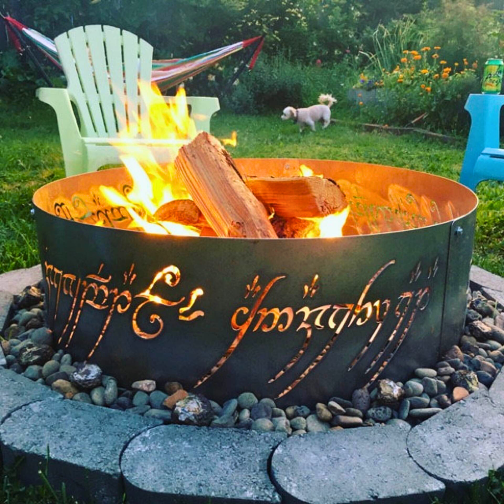 Mystical Fire Ring, Custom Heavy Duty Elvish Fire Ring, Backyard Fire Pit