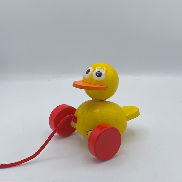 Vintage Simplex Wooden Duck Waddling Pull Toy