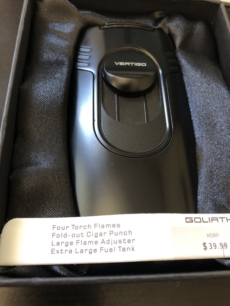 Vertigo Goliath Quad Flame Table Lighter - Black - New