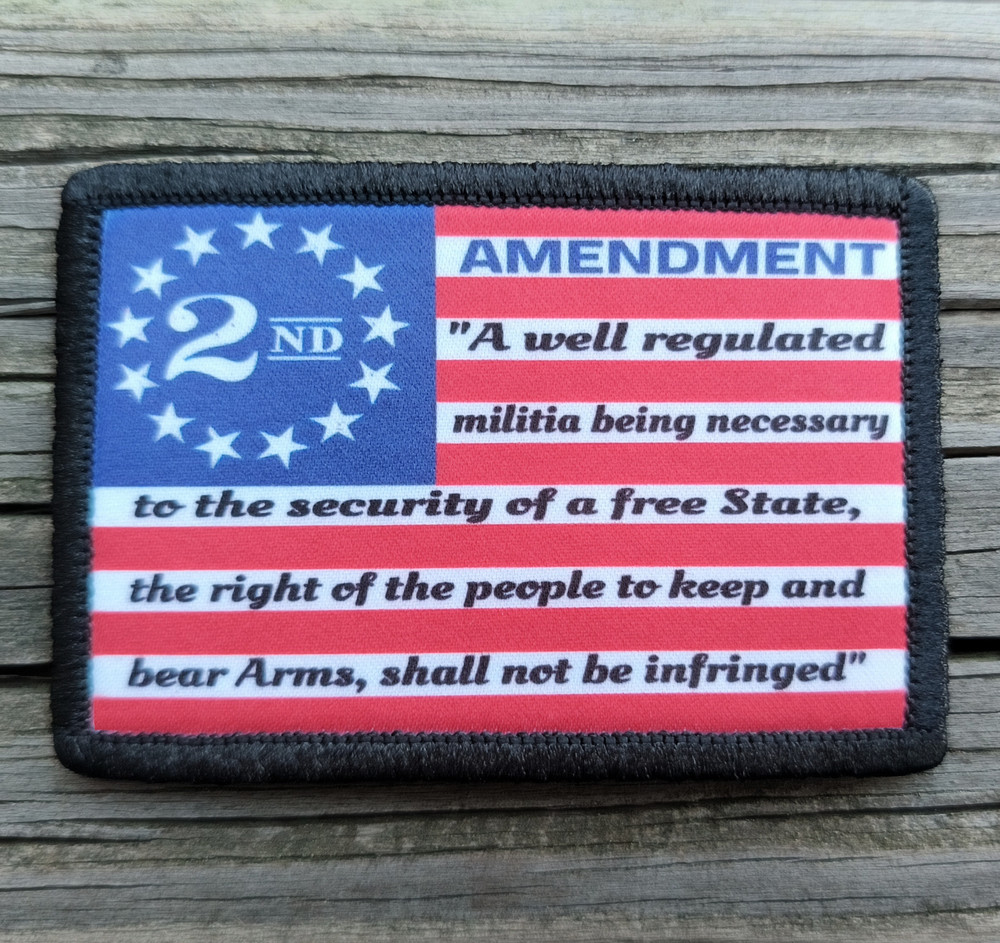 2A American Flag Morale Patch Hook and Loop Army 2nd Amendment Tactical 2A Gear