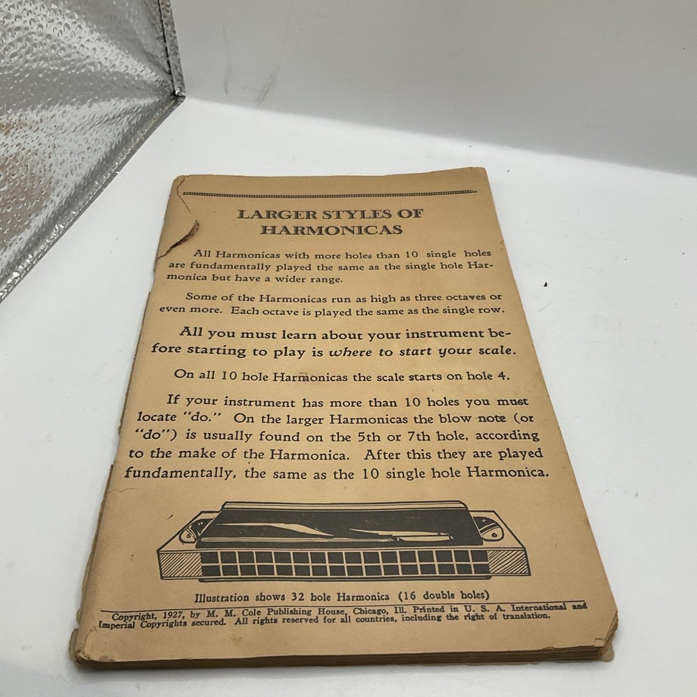 1954 Harmonica Course Book With Harmonica Fair Condition Sold As Is