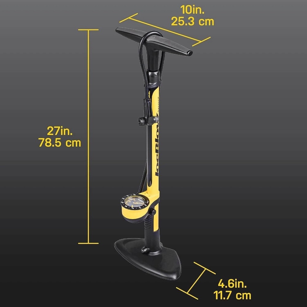Durable High PSI Bicycle Floor Pump with Ergonomic Handle and Versatile Head