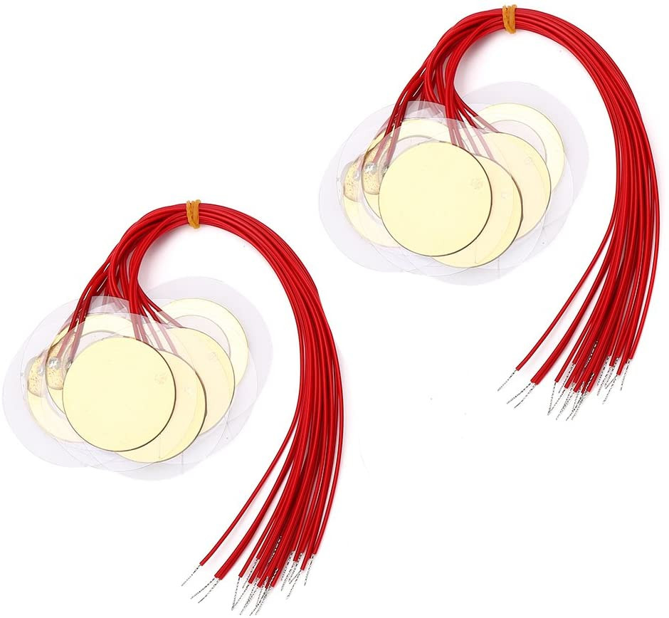 20PCS 35mm Prewired Piezo Elements Buzzer Sounder Sensor Trigger Drum Disc NEW