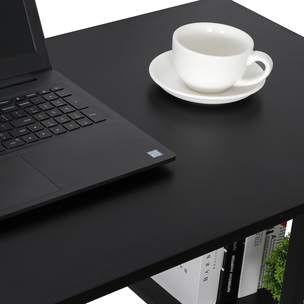 36" Computer Desk PC Laptop Table Workstation Study Office With 2 Tier Shelves
