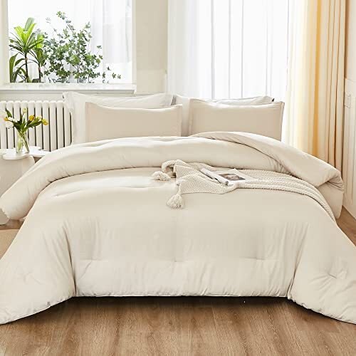 Full Size Comforter Sets 3 Pieces Boho Lightweight Full (79"x90") Beige