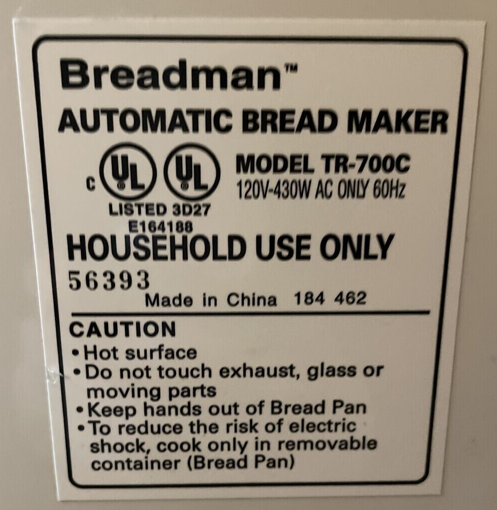 Lid Hinge for Breadman Bread Maker Machine Model TR-600 TR-700 TR-700C