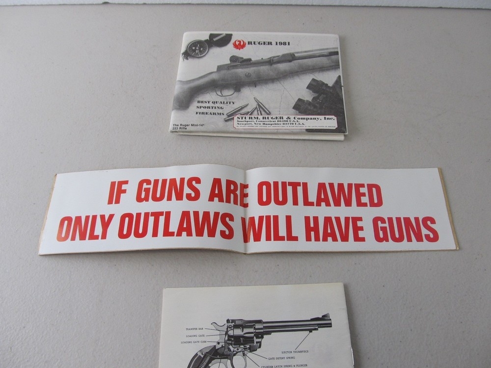 1979 Ruger Model Single Six & 1981 Advertisement + Sticker