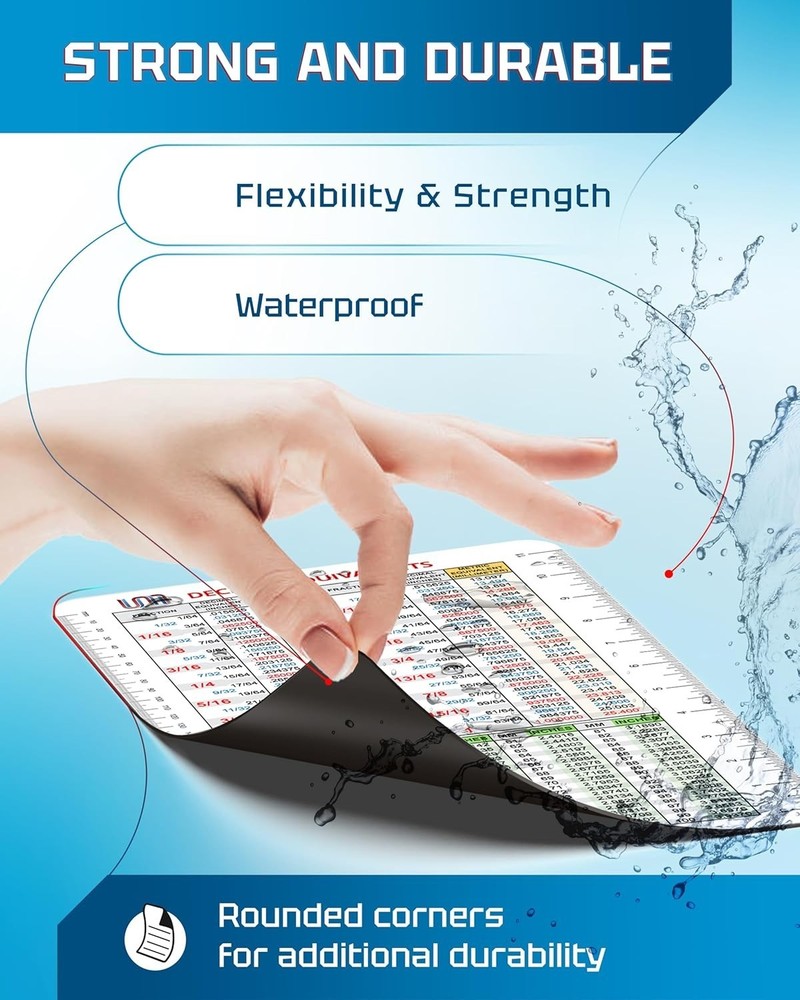 Decimal Equivalent Conversion Chart | Flexible Magnet for Fractions, Decimals...