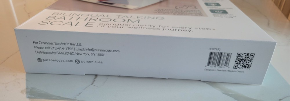 Pursonic Bilingual Talking Bathroom Scale White Silver