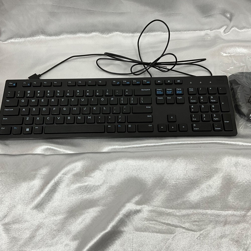 Dell Wired Keyboard & Mouse Combo USB Set New Open Box Plug & Play Office PC