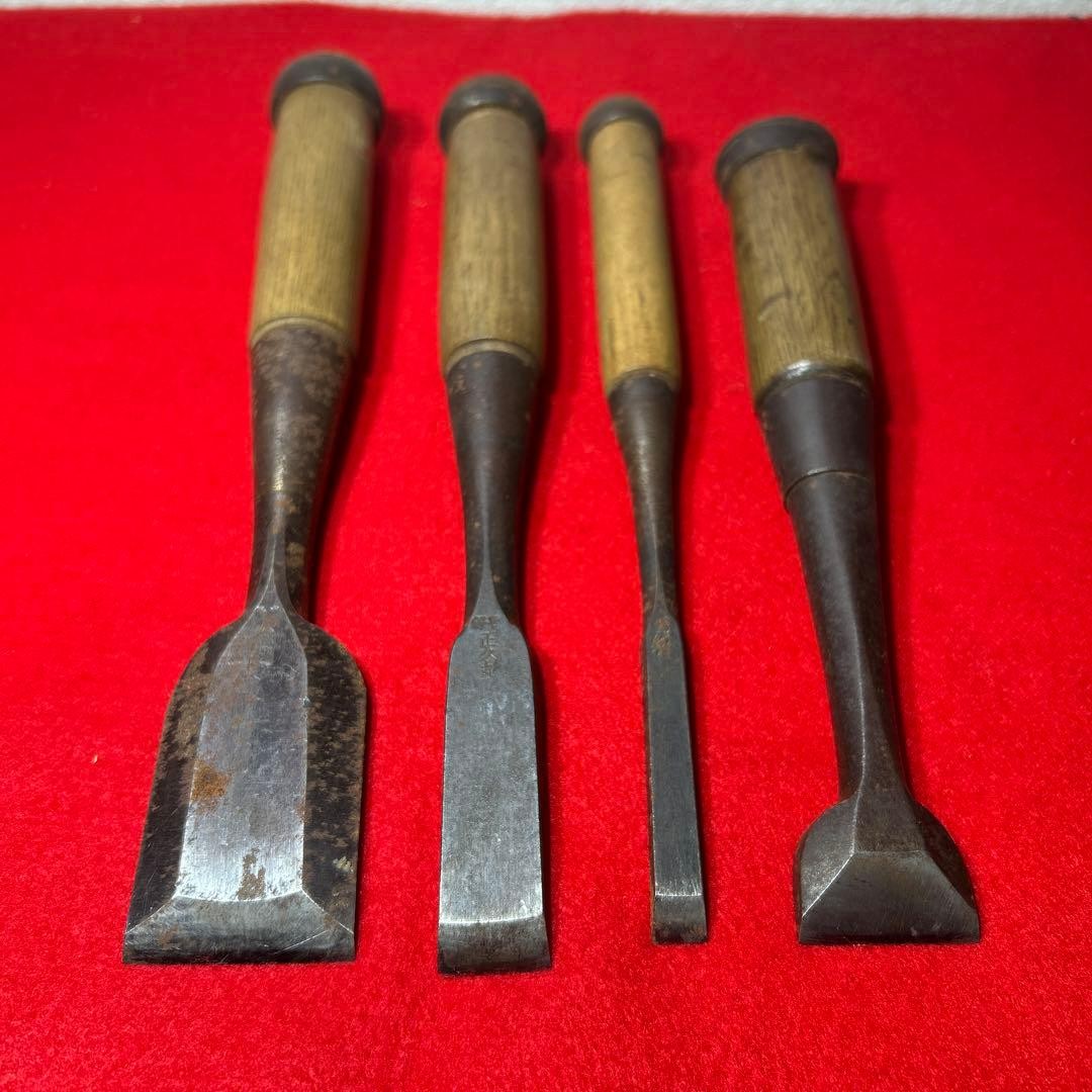 Shunhiro-Maru Chisel Masahiku-Maru Fukumitsu 4-Piece Woodworking Tool Set
