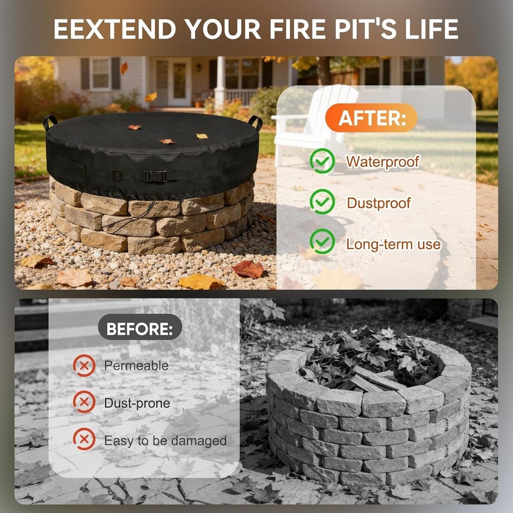 Waterproof Outdoor Firepit Cover 42"