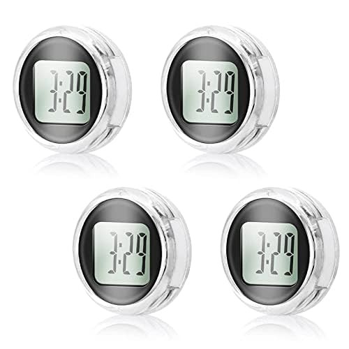 Waterproof Motorcycle Digital Clock, 4-Pack, 1.1 Inch Diameter