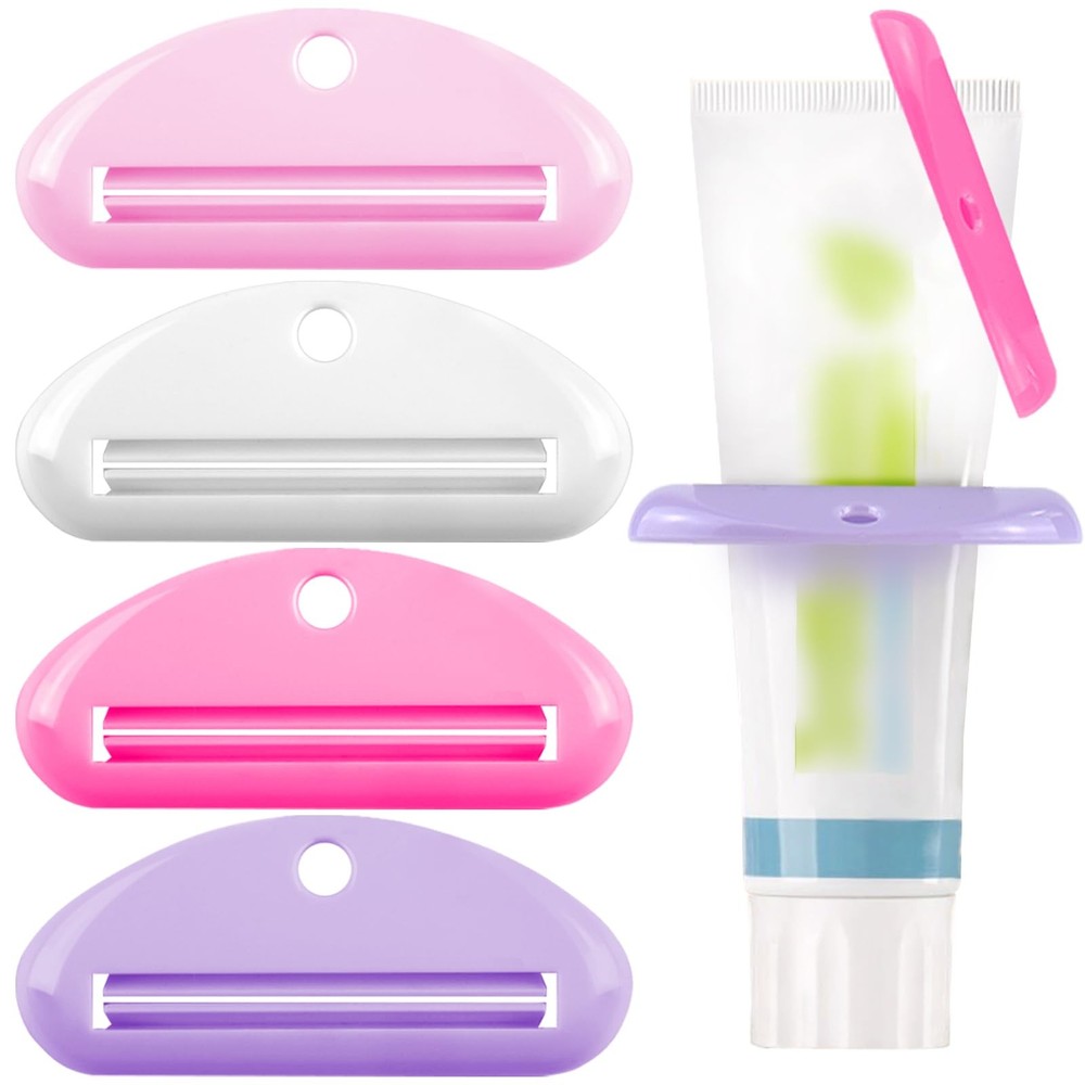 4 Pcs Toothpaste Squeezer Plastic Toothpaste Tube Squeezer Dispenser Clip