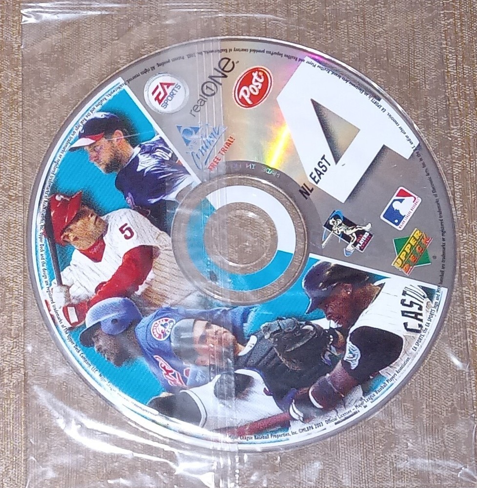 MLB Baseball NL East 2003 Virtual Cards Game Disc 4 Post Cereal Upper Deck & EA