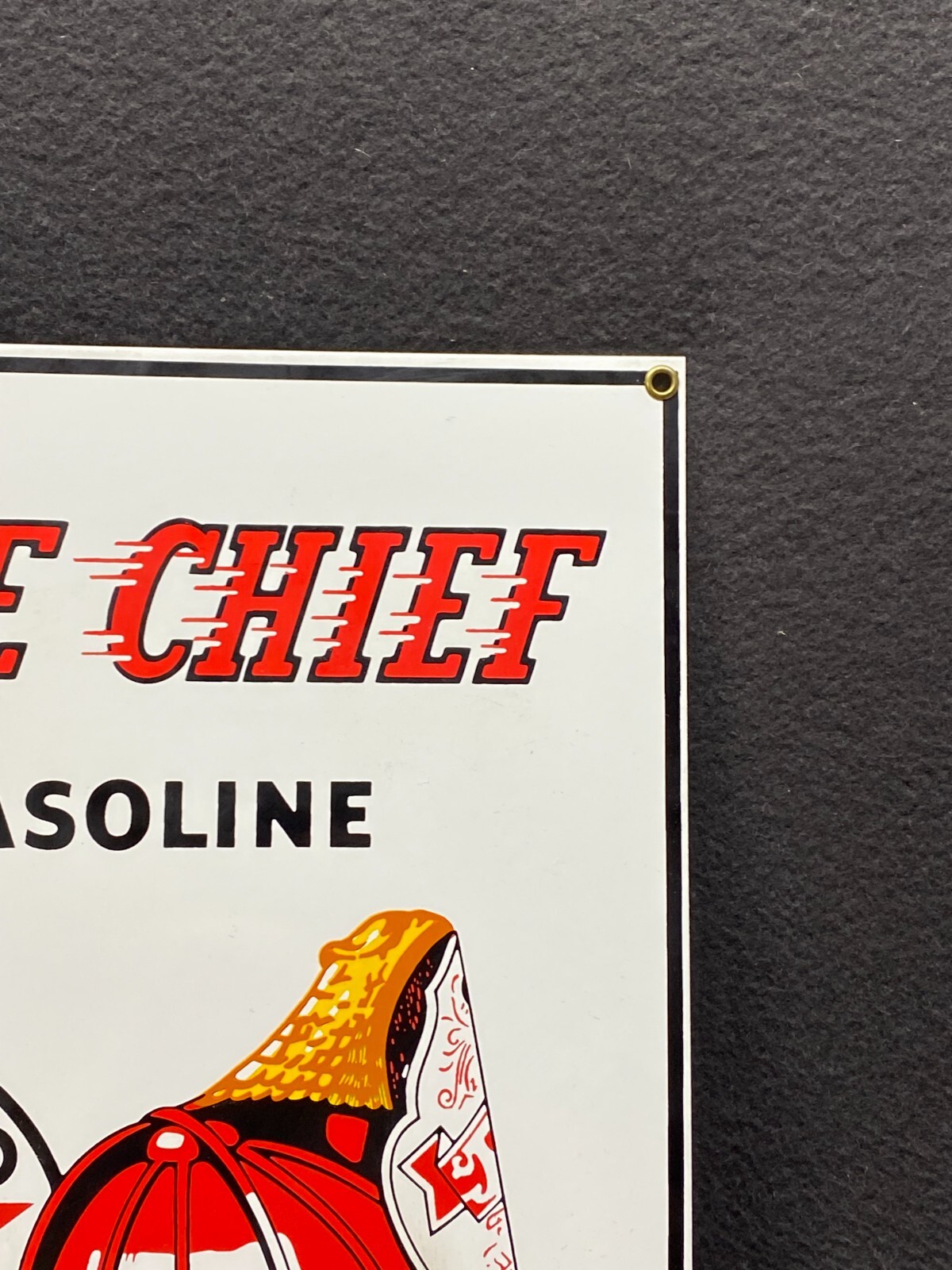 Vintage Texaco Fire Chief Gasoline Metal Sign Ande Rooney 1986 USA 10.5”x16"