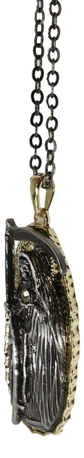 Day Of The Dead Santa Muerte Pewter Necklace Our Lady Of Holy Death Lead Free