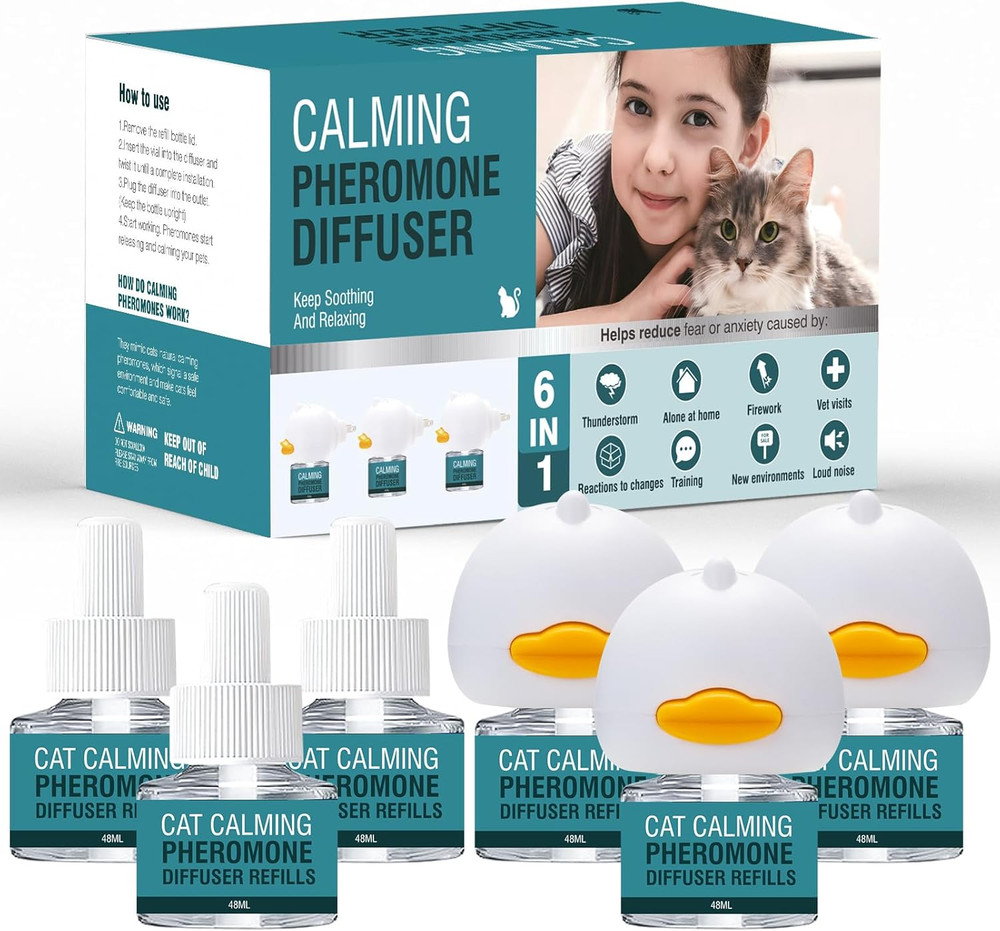 Cat Calming Diffuser 6 in 1 Multicat Calming Pheromones Diffusers Relief Stress