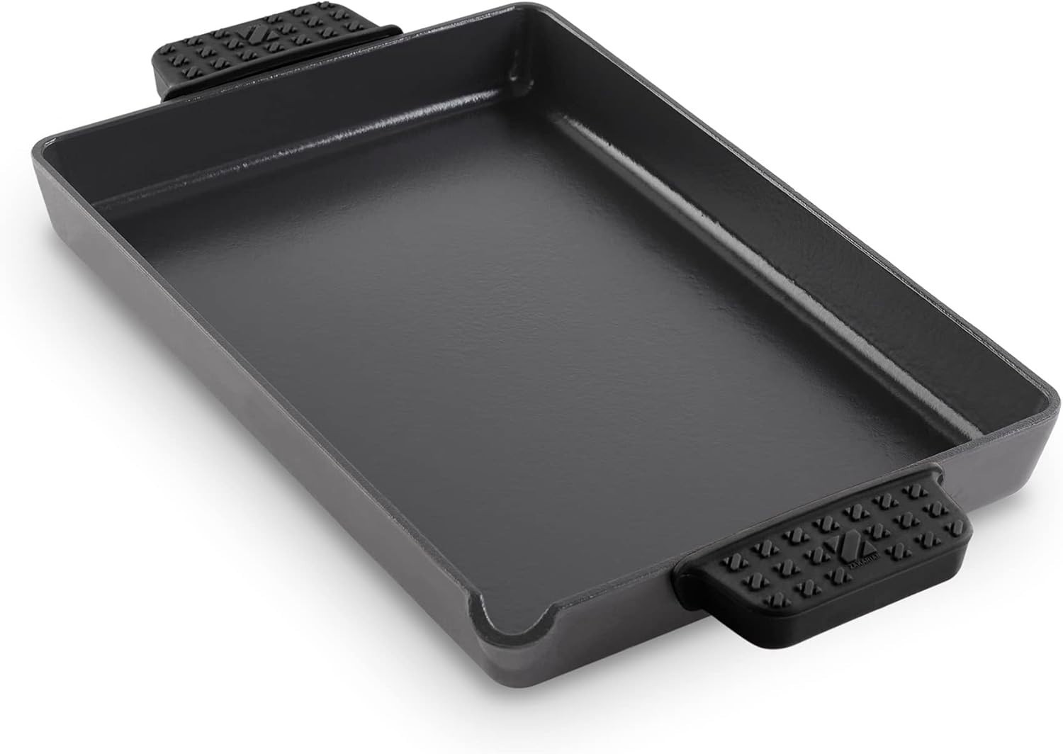 DASH Zakarian by Dash 9 x13 Nonstick Cast Iron Pan with Pour Spout- Black