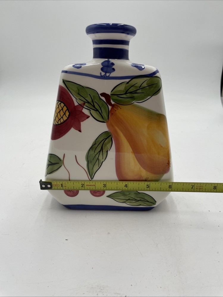 Jay Import Ceramic Square Fruit Pattern Kitchen Canister