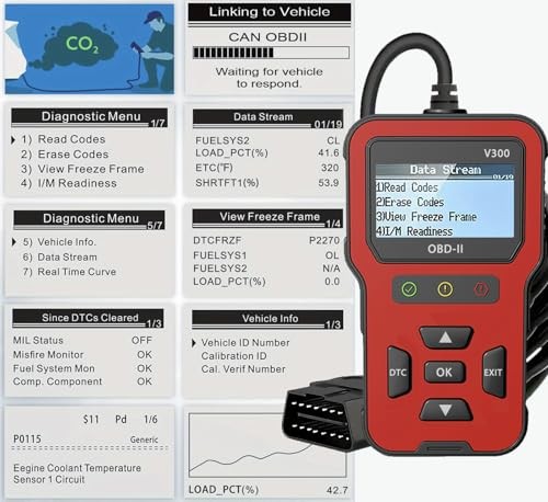 OBD V300 2 Scanner Check Engine Clear Code Reader Live Data Freeze Frame I/M