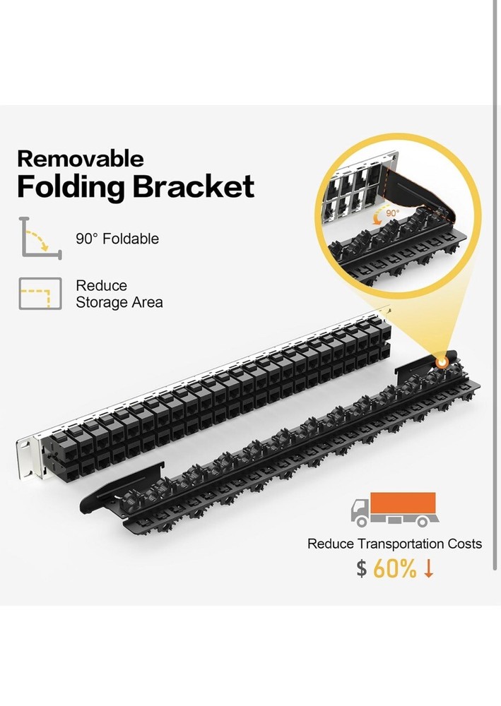 48 Port Patch Panel Cat6 19” Rack & Wall Mount Ethernet UTP Keystone Patch Panel