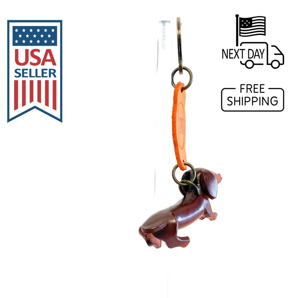 Dachshund Handmade Leather Keyring