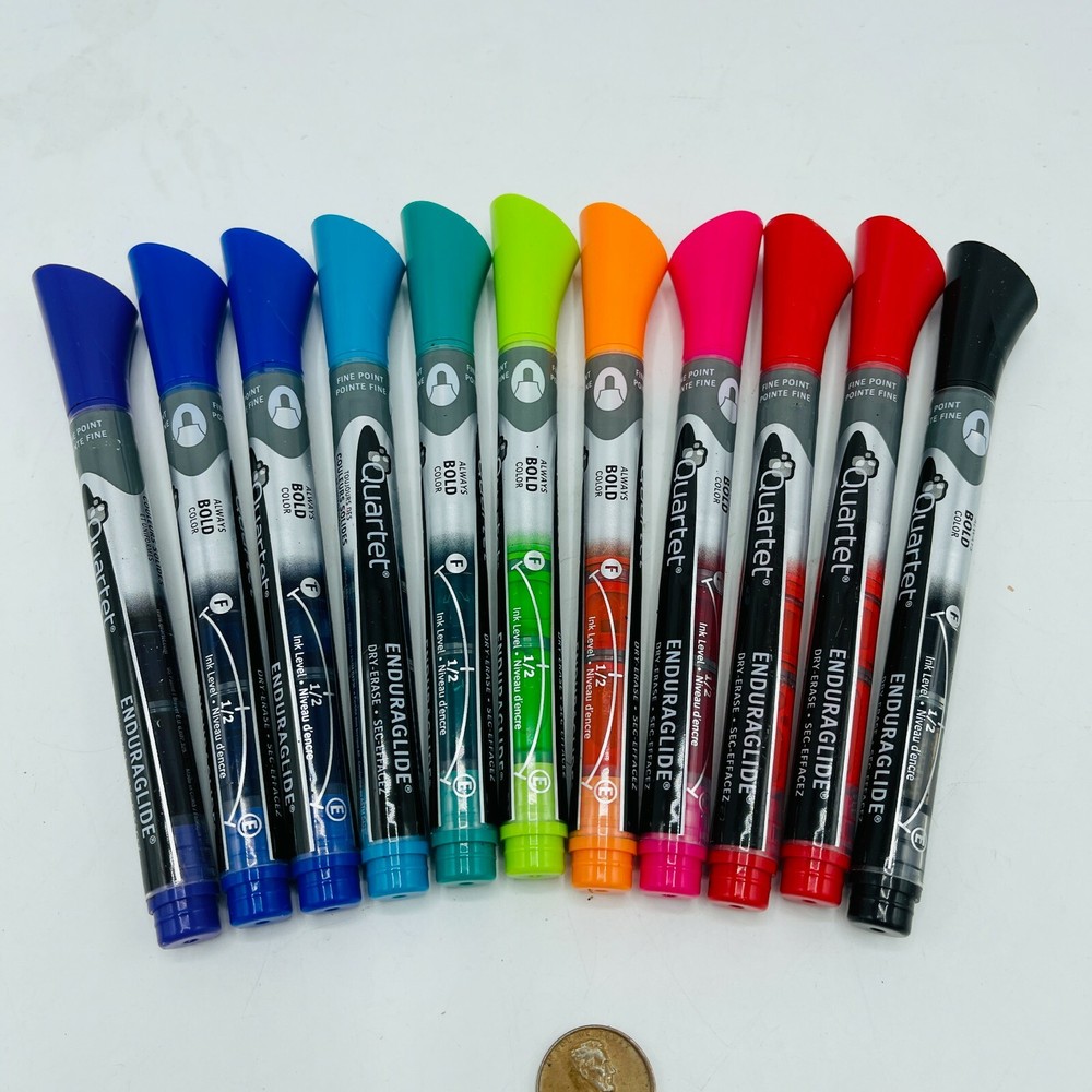 11 Enduraglide Quartet Dry Erase Whiteboard Markers Chisel Tip