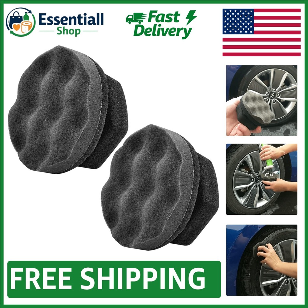 2 Pack Large Tire Dressing Applicator with Wave Pattern for Even Application
