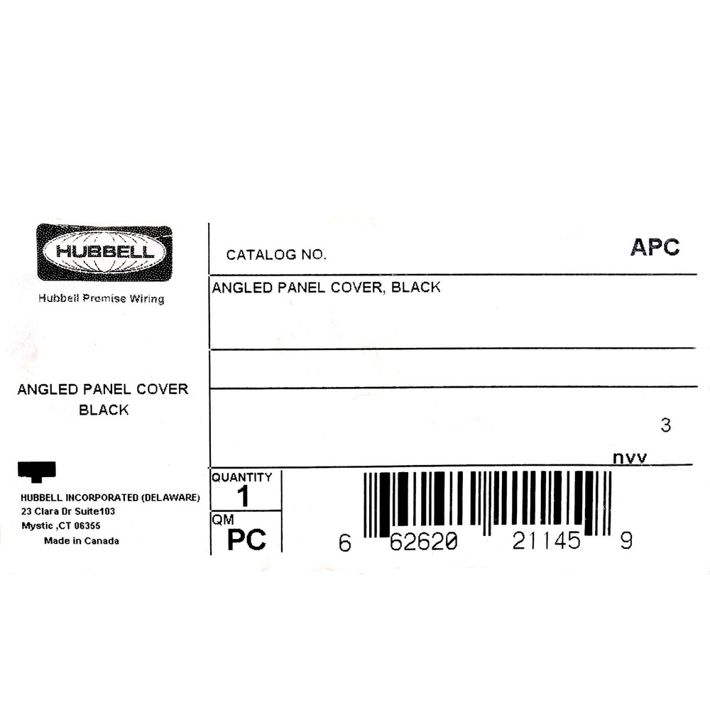 Hubbell Black Top/Bottom Cover for Rack Mount Angled Patch Panel APC