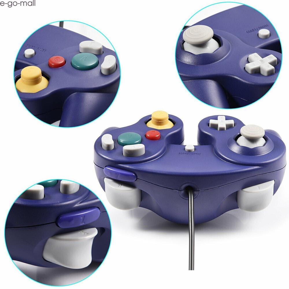 2 Pack Wired Rumble Controller Gamepad for Nintendo GameCube Console Dual Shock