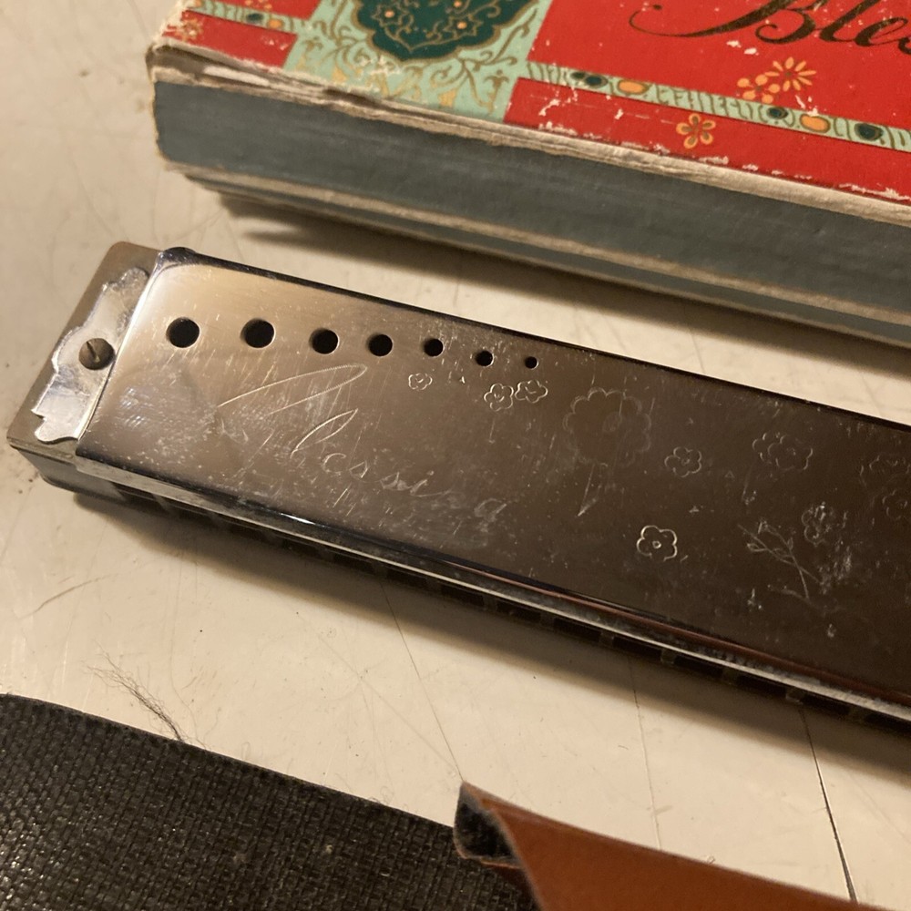 Vintage Blessing Harmonica With Original Box China & Basic Harmonica W/case