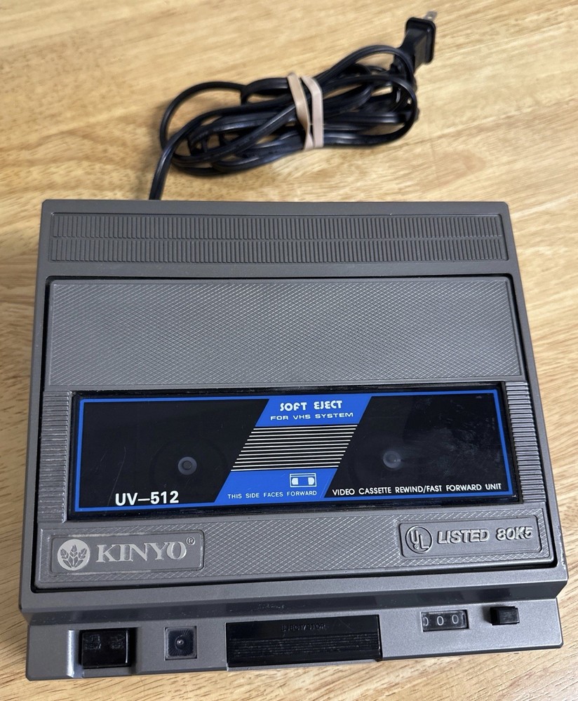 Kinyo UV-512 "Auto Eject" VHS Rewinder *Working*