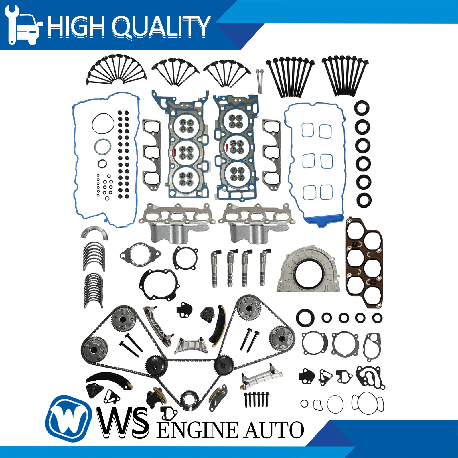 Engine Rebuild Kit Timing Chain VVT Bearing For BUICK Cadillac Chevy Equinox3.6L