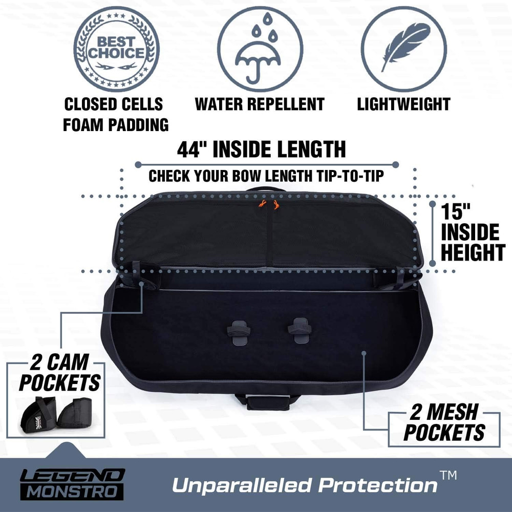 Monstro Professional Soft Compound Bow Case - Travel Archery Case with Shoulder