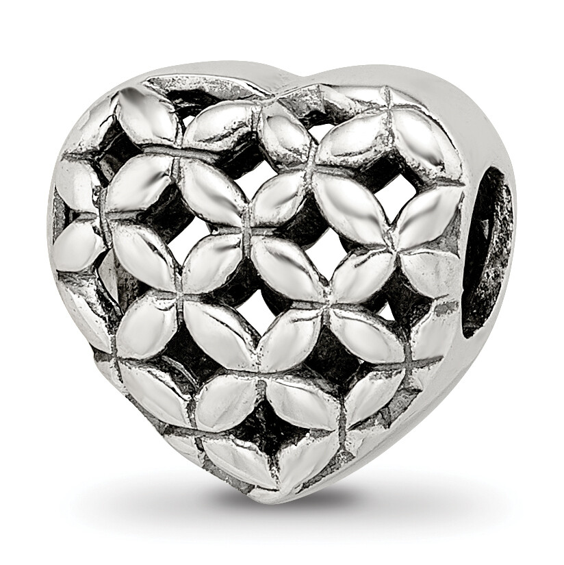 Silver Reflections Heart Bead QRS2652