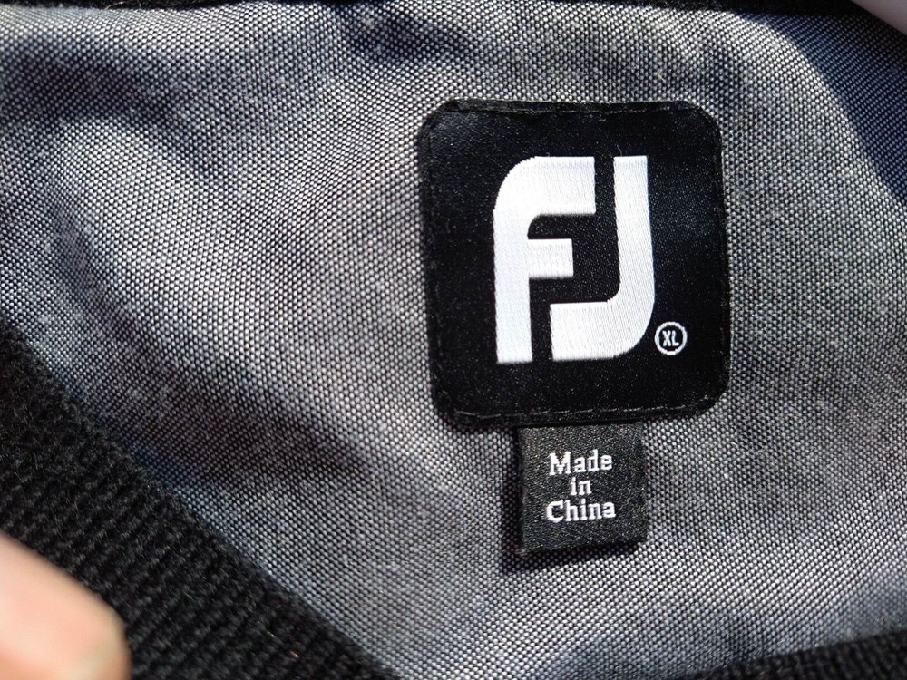 FOOTJOY BLACK WOOL PULLOVER GOLF SWEATER SIZE XL