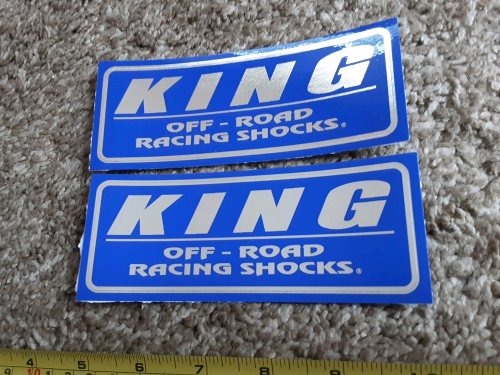 KING OFFROAD SHOCKS Replacement Shock Decals Stickers Emblems CHROME BLUE