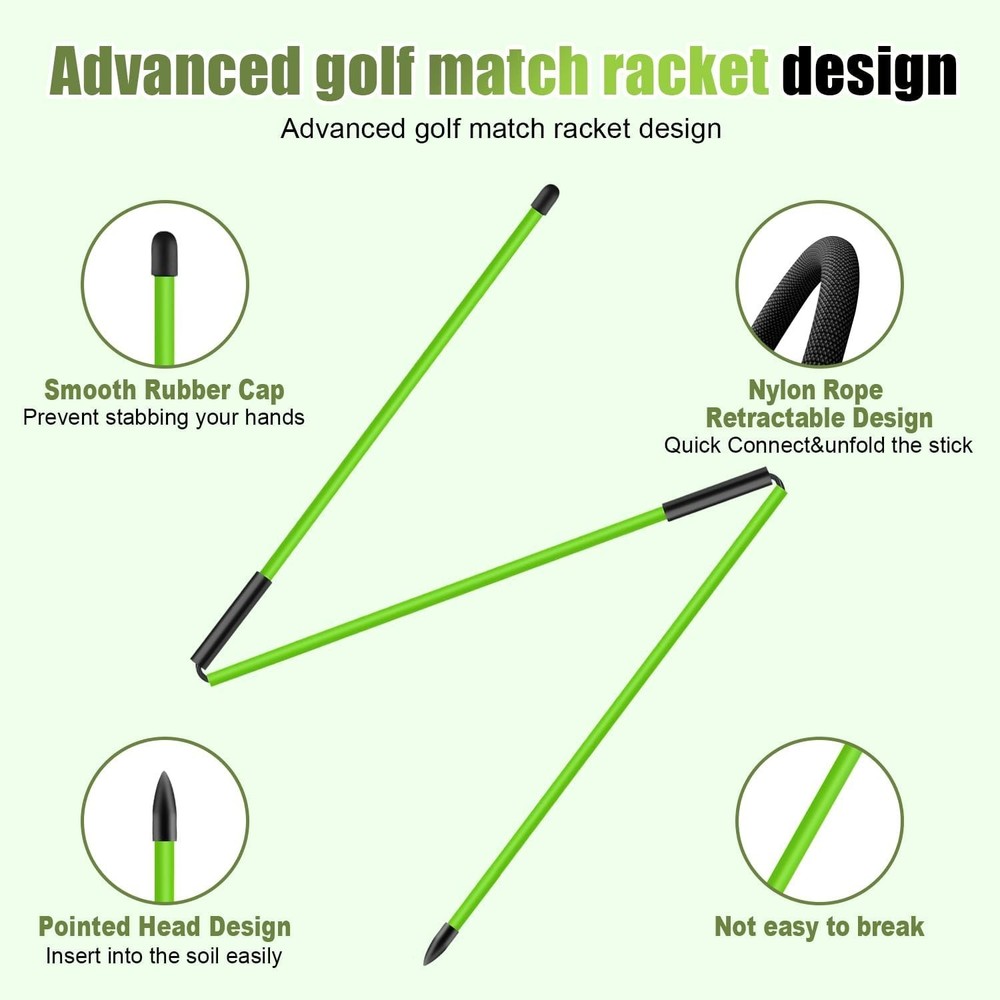 Golf Alignment Sticks 2 Pack, 48″Collapsible Practice Rods for Aiming/Putting...