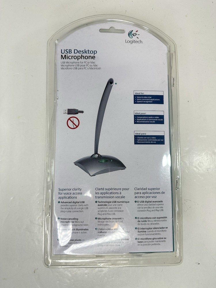 Logitech Consumer USB Desktop Microphone 980186-0403 for PC Mac Open Box