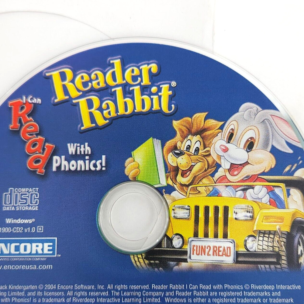 Encore Reader Rabbit CD I Can Read With Phonics 2004 Fun 2 Read Data Storage