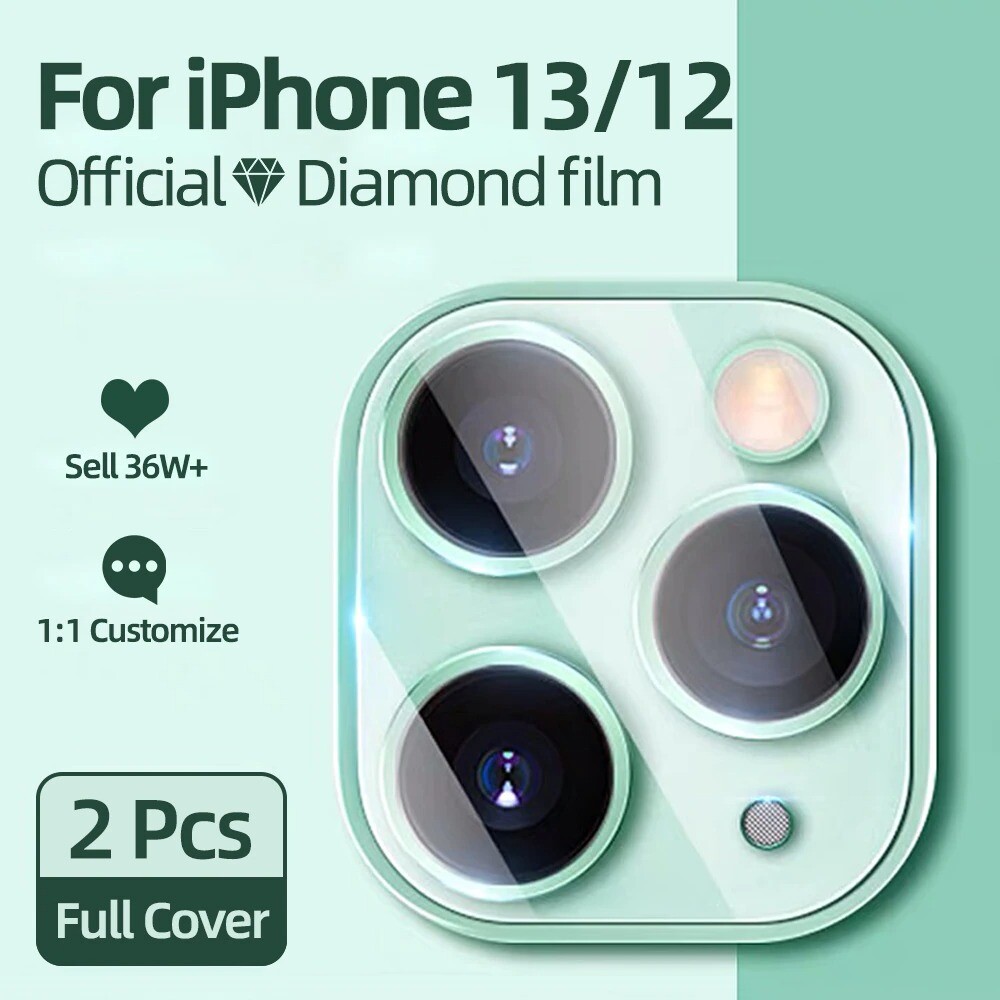 2 PACK For iPhone 13 12 11 Pro Max Tempered Glass Camera Lens Screen Protector