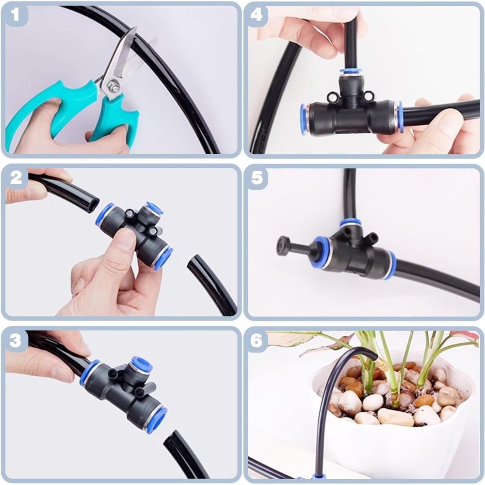 49.21Ft Drip Irrigation Kit Automatic Drip Irrigation System, 360° Bendable