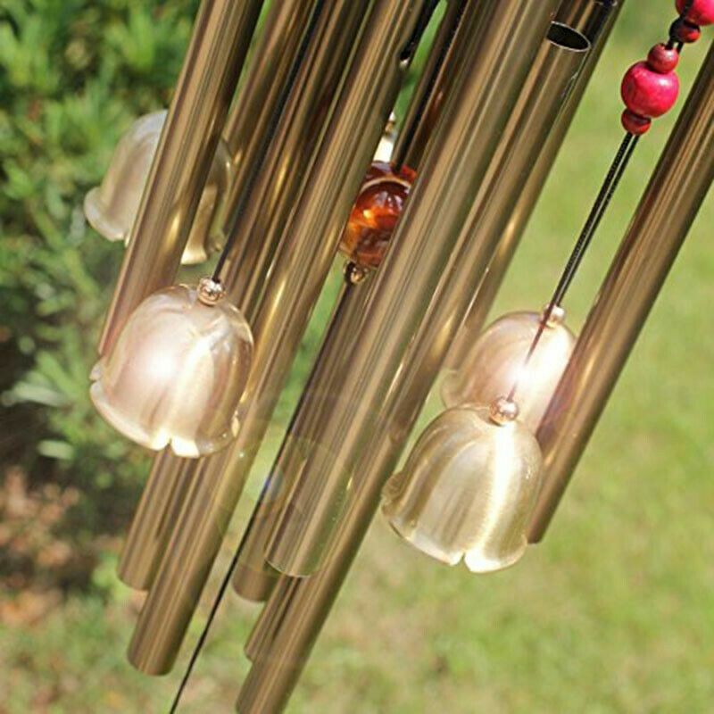 Large Wind Chimes 4 Tube 5 Bells Metal Church Bell Alloy Outdoor Garden Decor