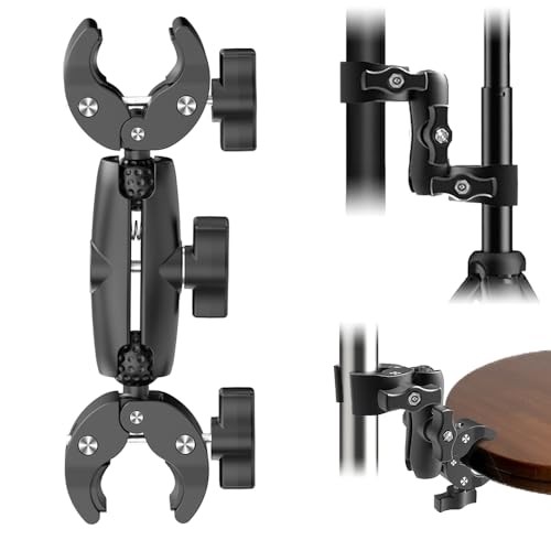 Double Clamp Camera Mount - Universal Bracket for Golf Carts, Umbrella 1PC