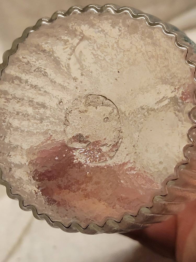 Small Rolled Lip Pontiled Ribbed Decanter Nice